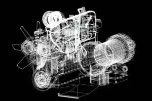 Esquema visual de un motor de gasolina 1.2 del Opel Corsa